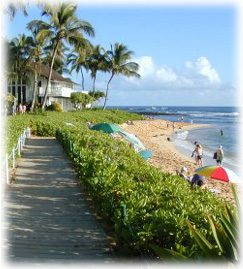 Beach walkway leading from Kiahuna Plantation to the swimming beach, about 50 steps from Kiahuna 22