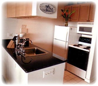 Fully equipped, renovated kitchen at the Kiahuna 22 beachfront condo